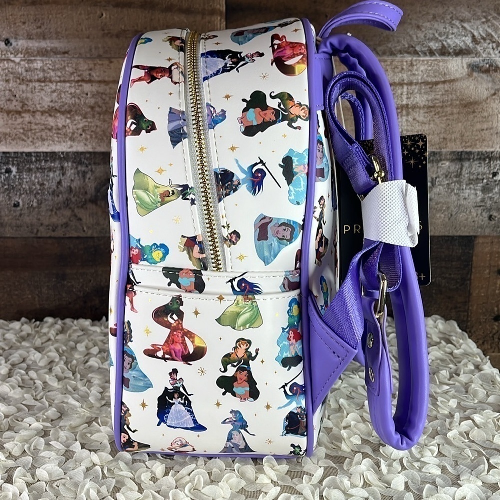 NWT DISNEY LOUNGEFLY Princess Dress Mini Backpack Purple Rare - Picture 3 of 8